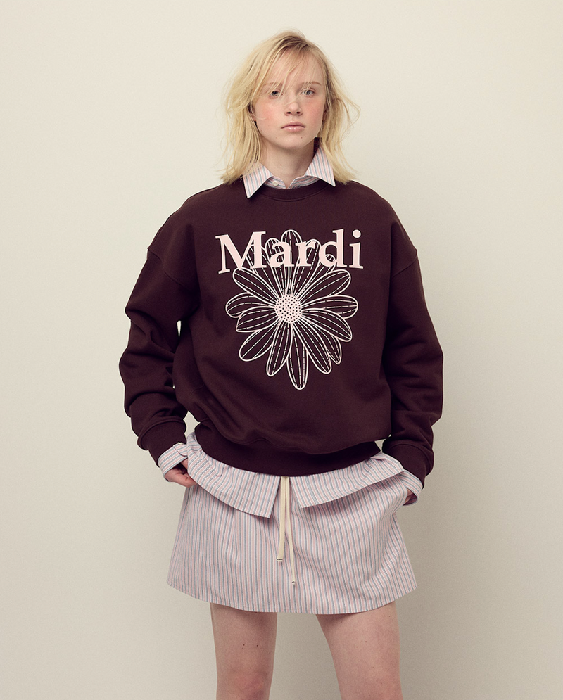 Sweatshirt Flowermardi Brown Pale Pink