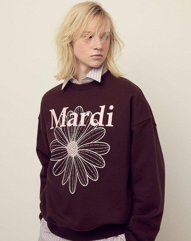 Sweatshirt Flowermardi Brown Pale Pink