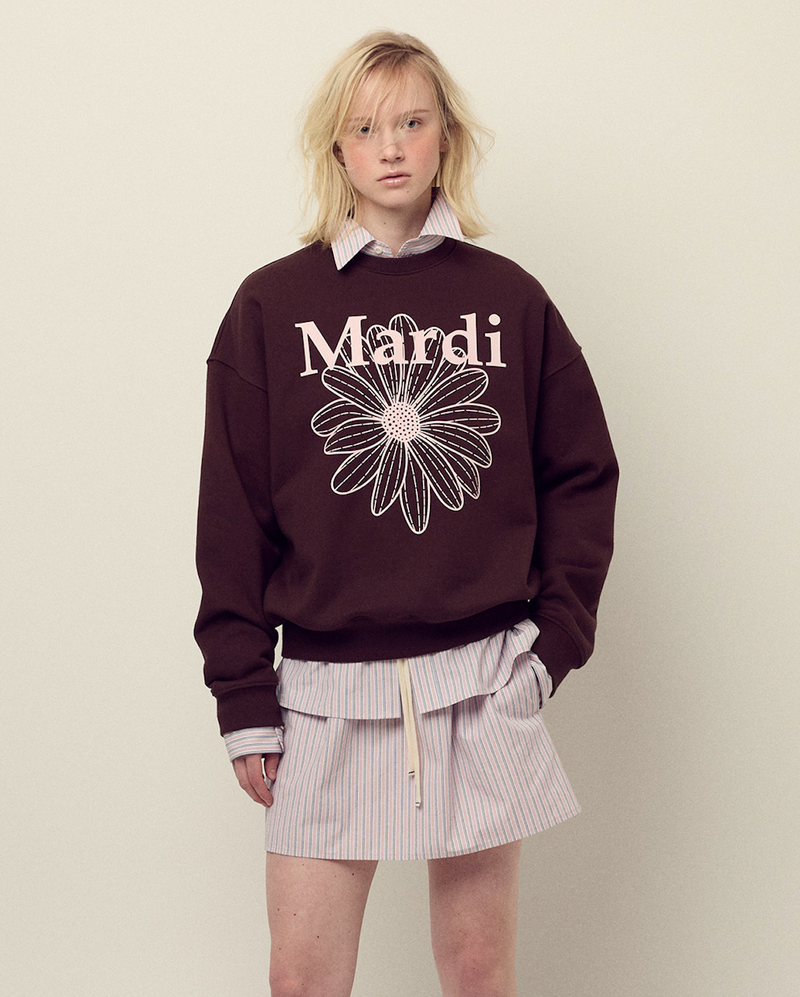 Sweatshirt Flowermardi Brown Pale Pink