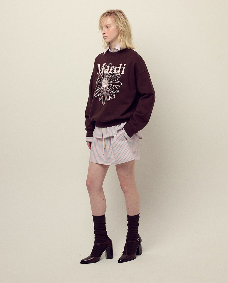 Sweatshirt Flowermardi Brown Pale Pink
