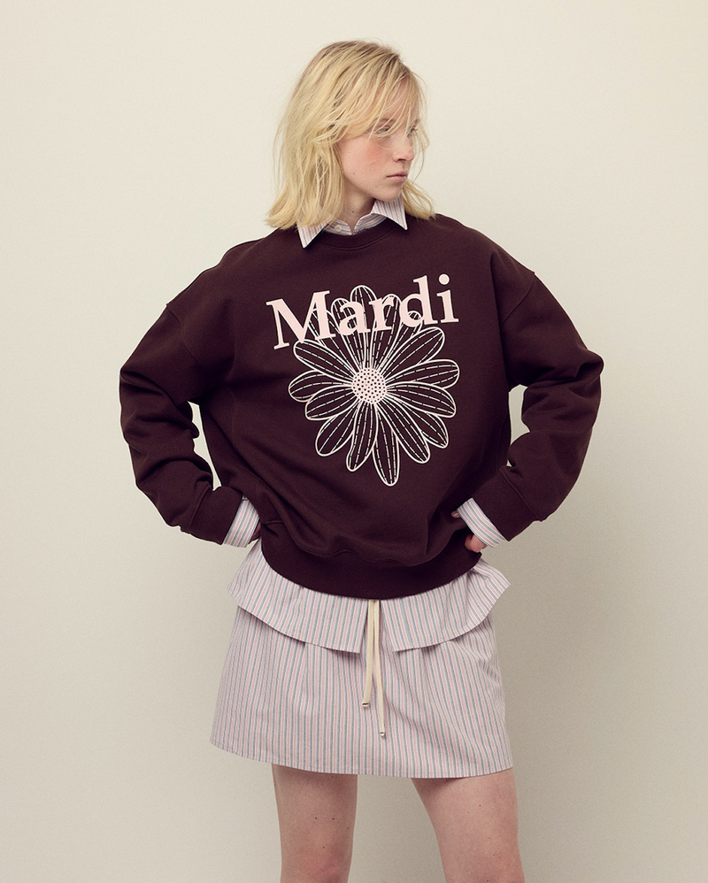 Sweatshirt Flowermardi Brown Pale Pink