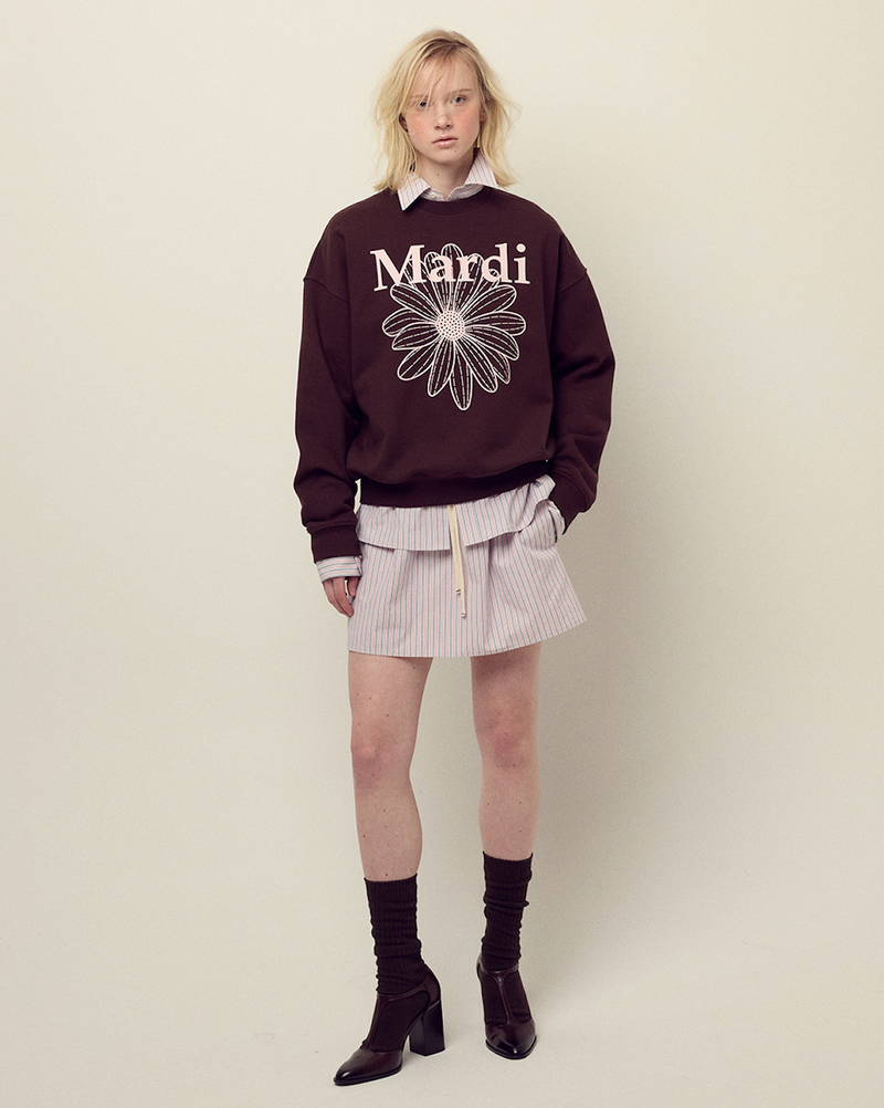 Sweatshirt Flowermardi Brown Pale Pink