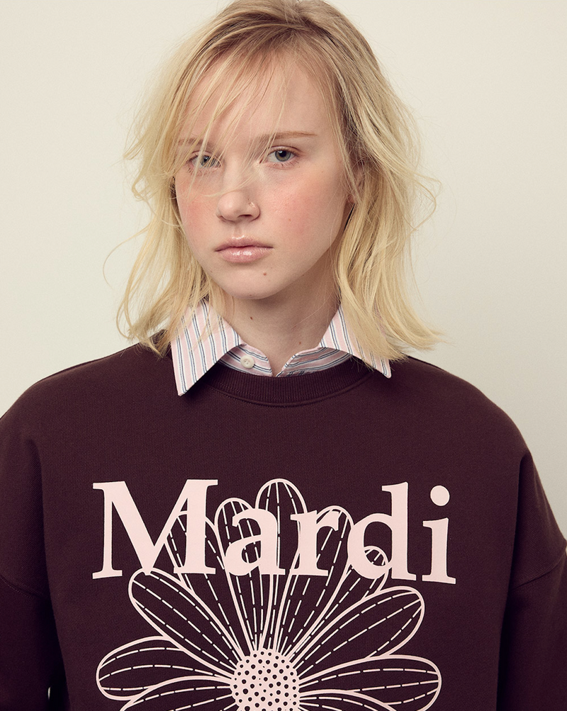 Sweatshirt Flowermardi Brown Pale Pink