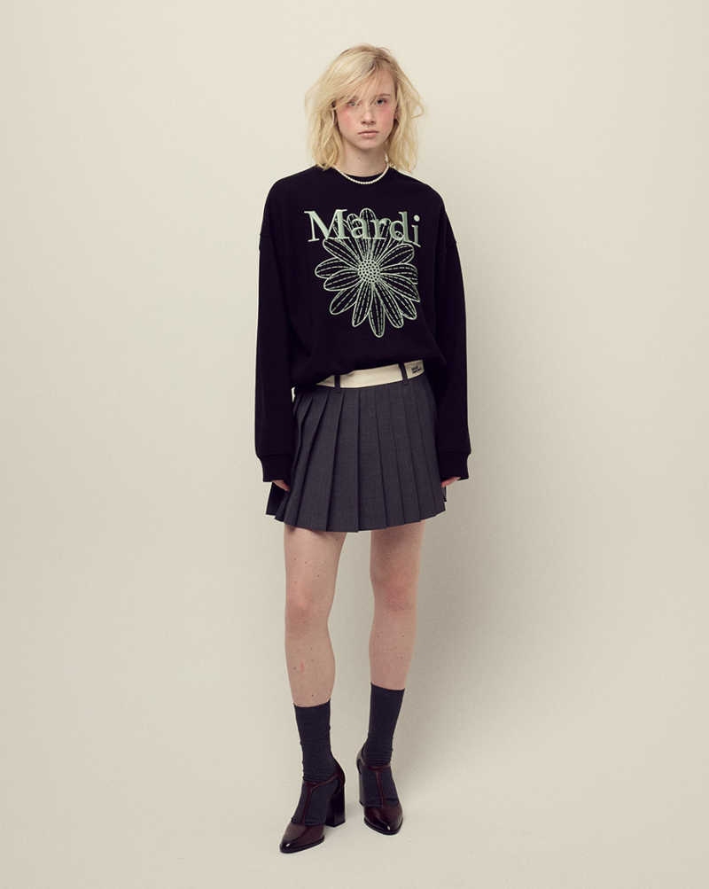 Sweatshirt Flowermardi Needlework Black Mint