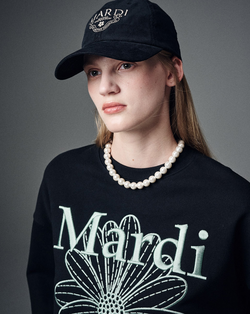 Sweatshirt Flowermardi Needlework Black Mint
