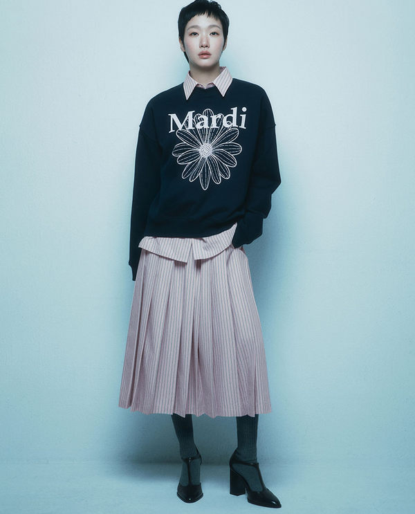 Sweatshirt Flowermardi Navy Pale Pink