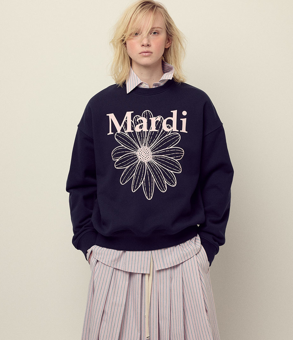 Sweatshirt Flowermardi Navy Pale Pink