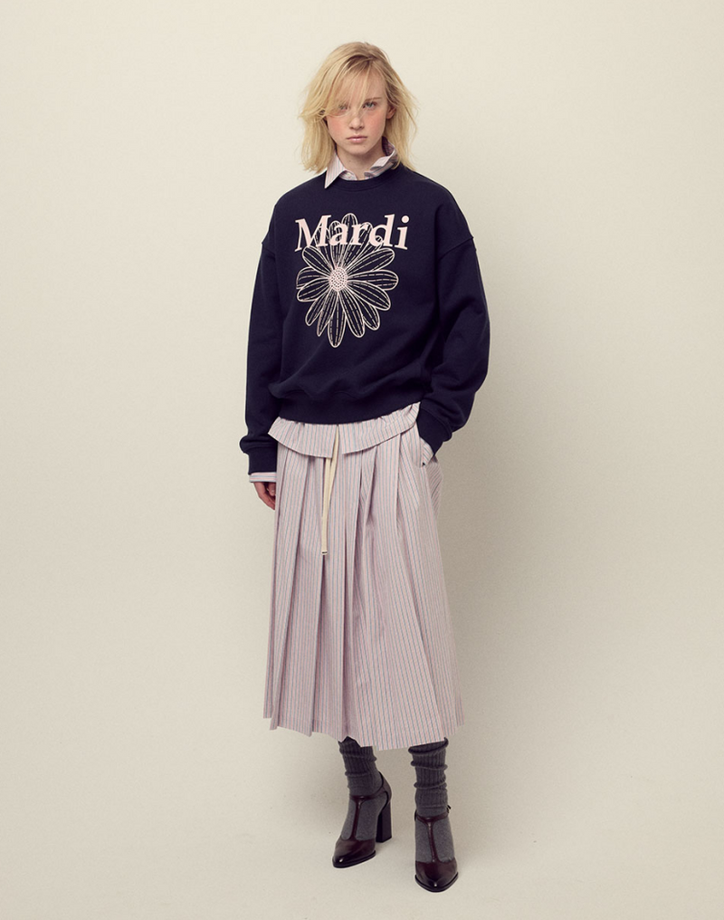 Sweatshirt Flowermardi Navy Pale Pink