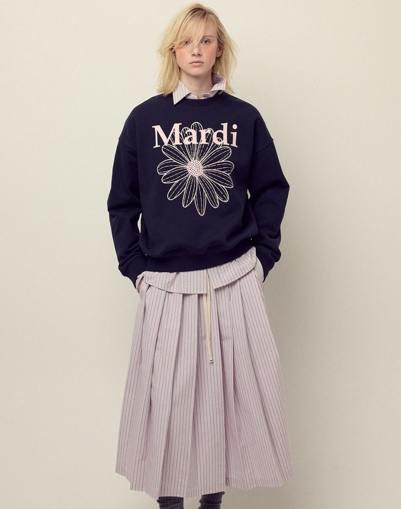 Sweatshirt Flowermardi Navy Pale Pink
