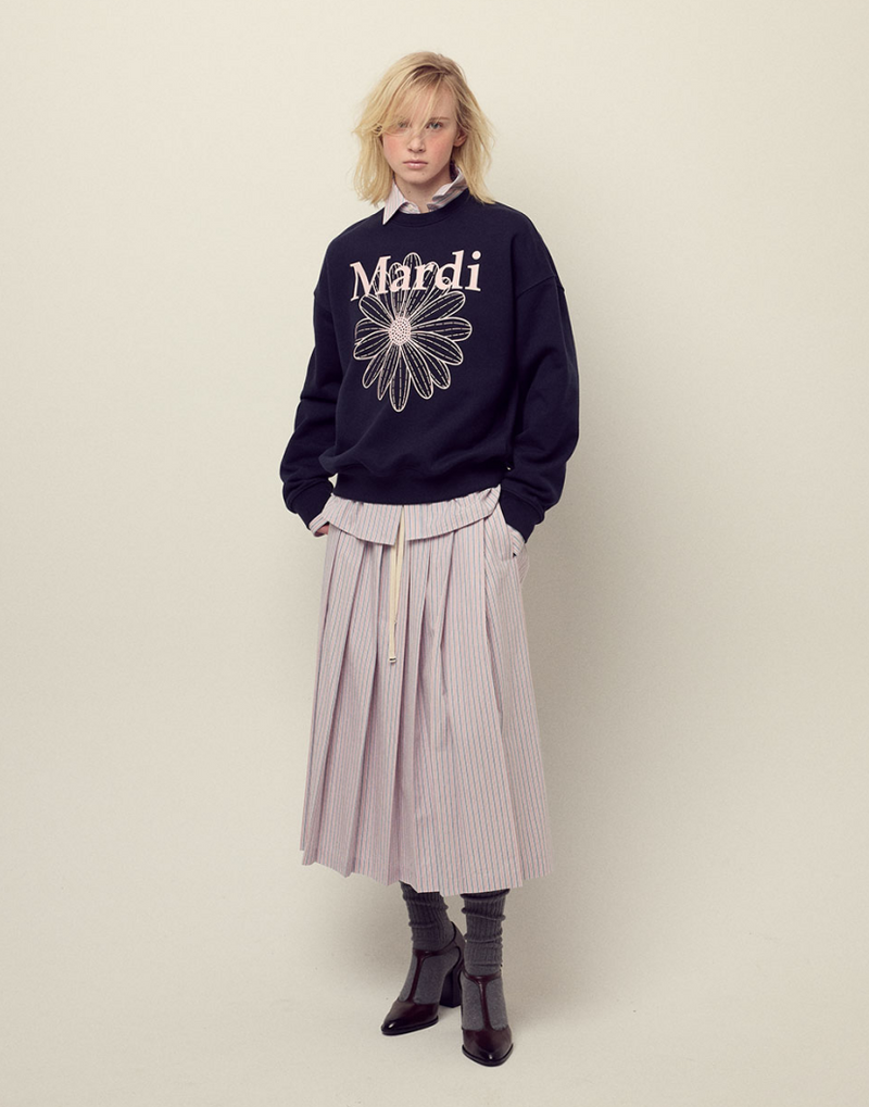 Sweatshirt Flowermardi Navy Pale Pink