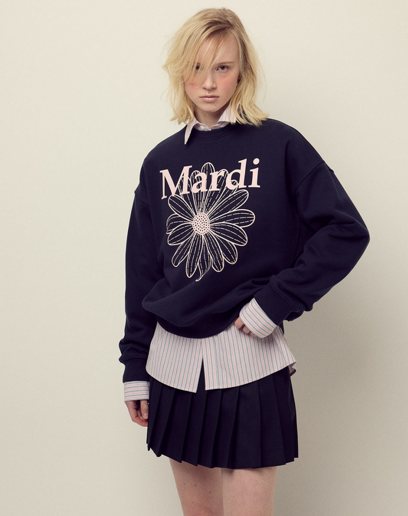 Sweatshirt Flowermardi Navy Pale Pink