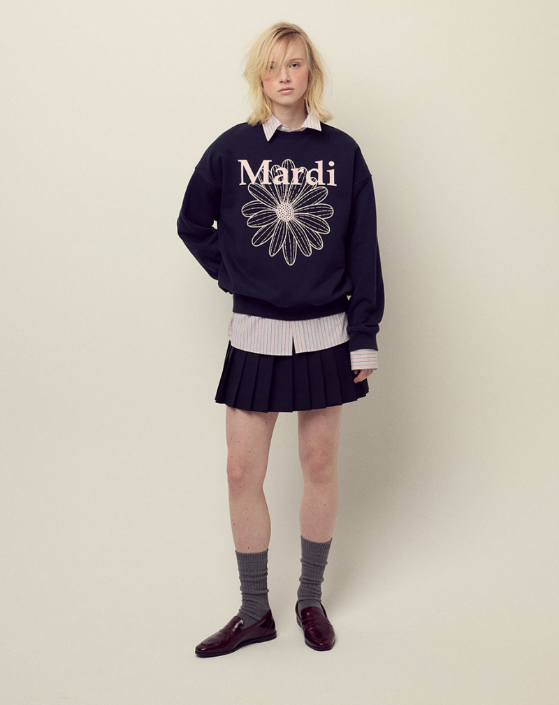 Sweatshirt Flowermardi Navy Pale Pink