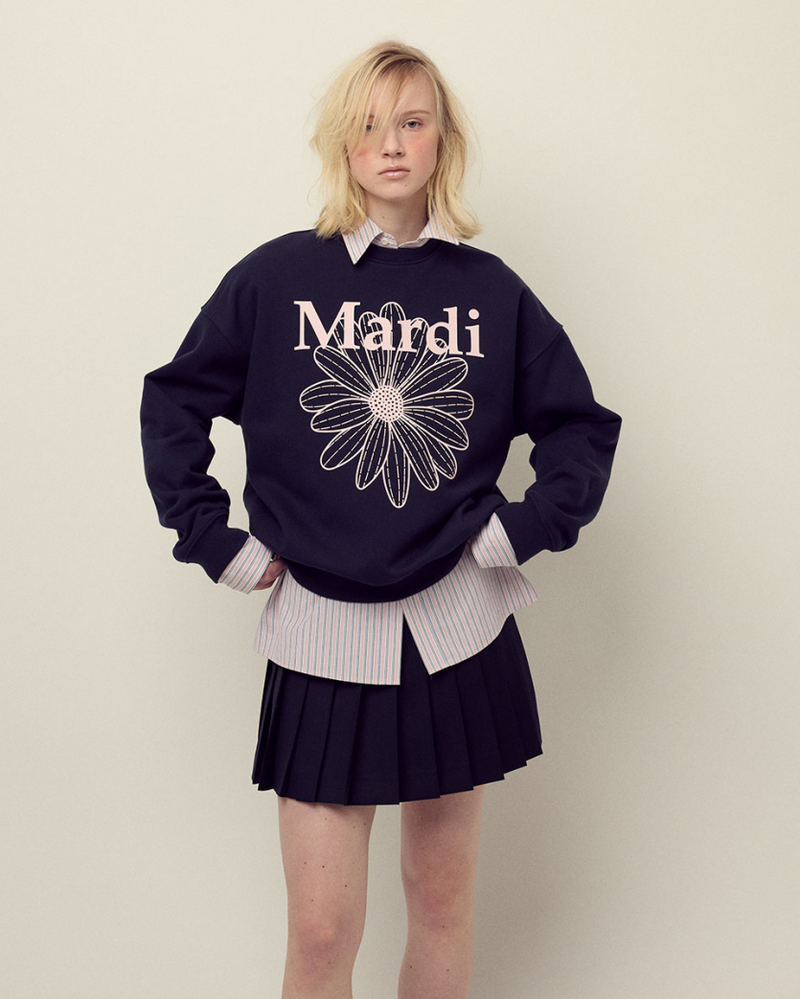 Sweatshirt Flowermardi Navy Pale Pink