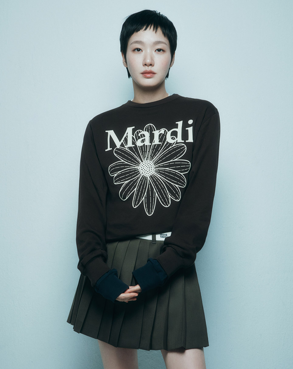 T-shirt Long Sleeve Flowermardi Brown Cream
