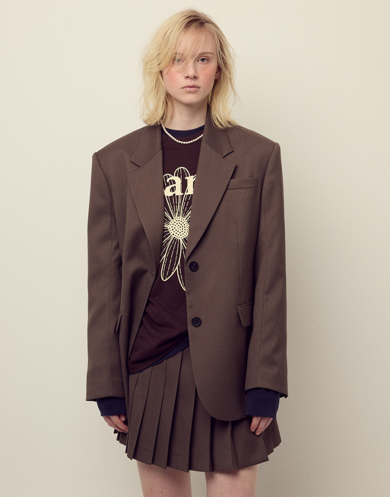 T-shirt Long Sleeve Flowermardi Brown Cream