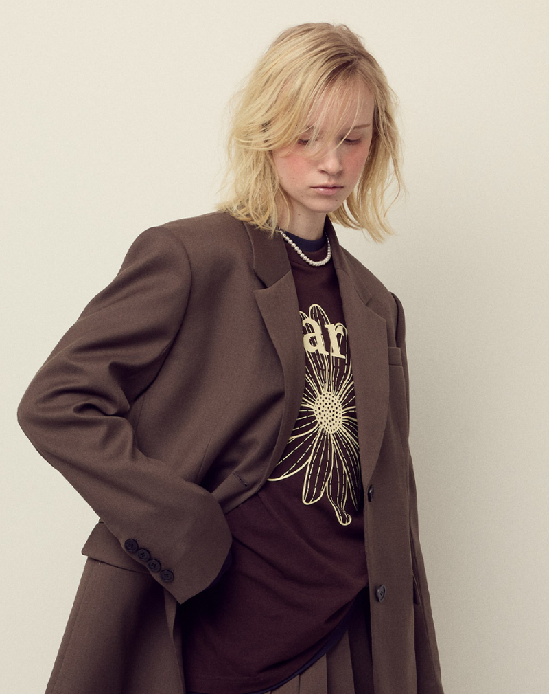 T-shirt Long Sleeve Flowermardi Brown Cream
