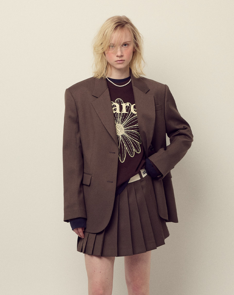 T-shirt Long Sleeve Flowermardi Brown Cream