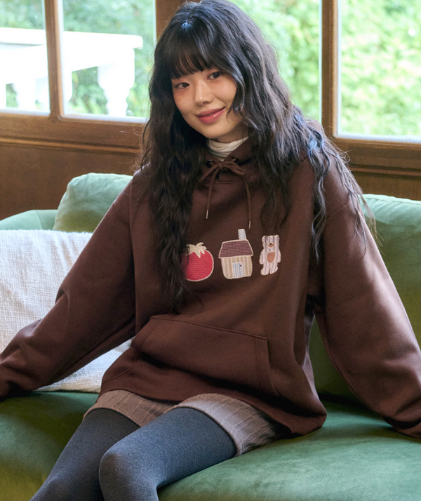 Tomato Bear Hoodie Brown