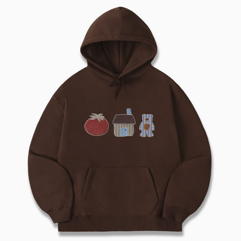 Tomato Bear Hoodie Brown