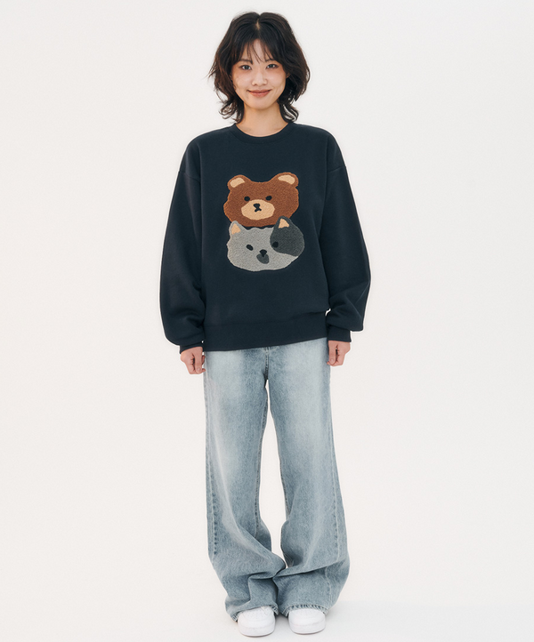Cat and Bear Sweatshirt Navy