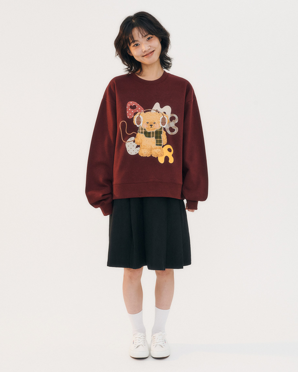 Winter Puppy Sweatshirt Burgundy