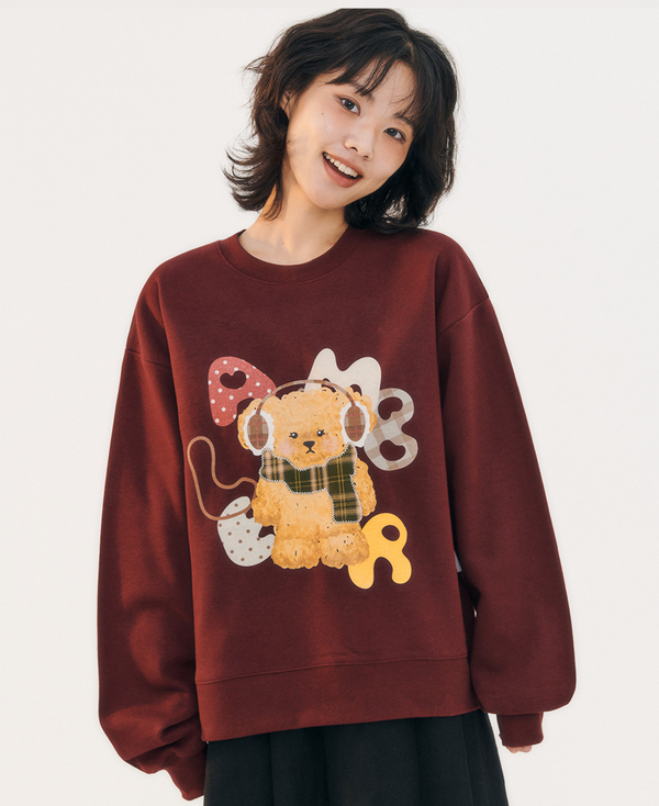 Winter Puppy Sweatshirt Burgundy