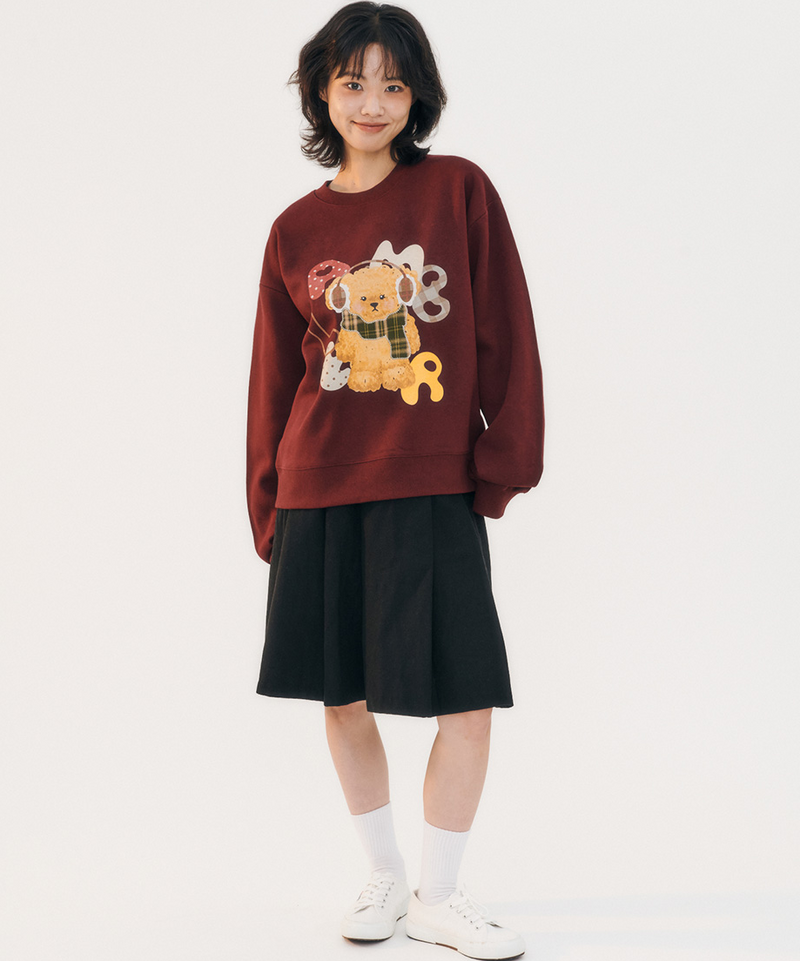 Winter Puppy Sweatshirt Burgundy