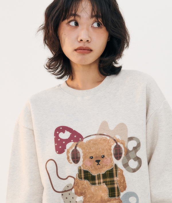 Winter Puppy Sweatshirt Oatmeal