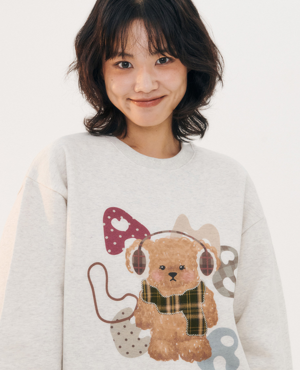 Winter Puppy Sweatshirt Oatmeal