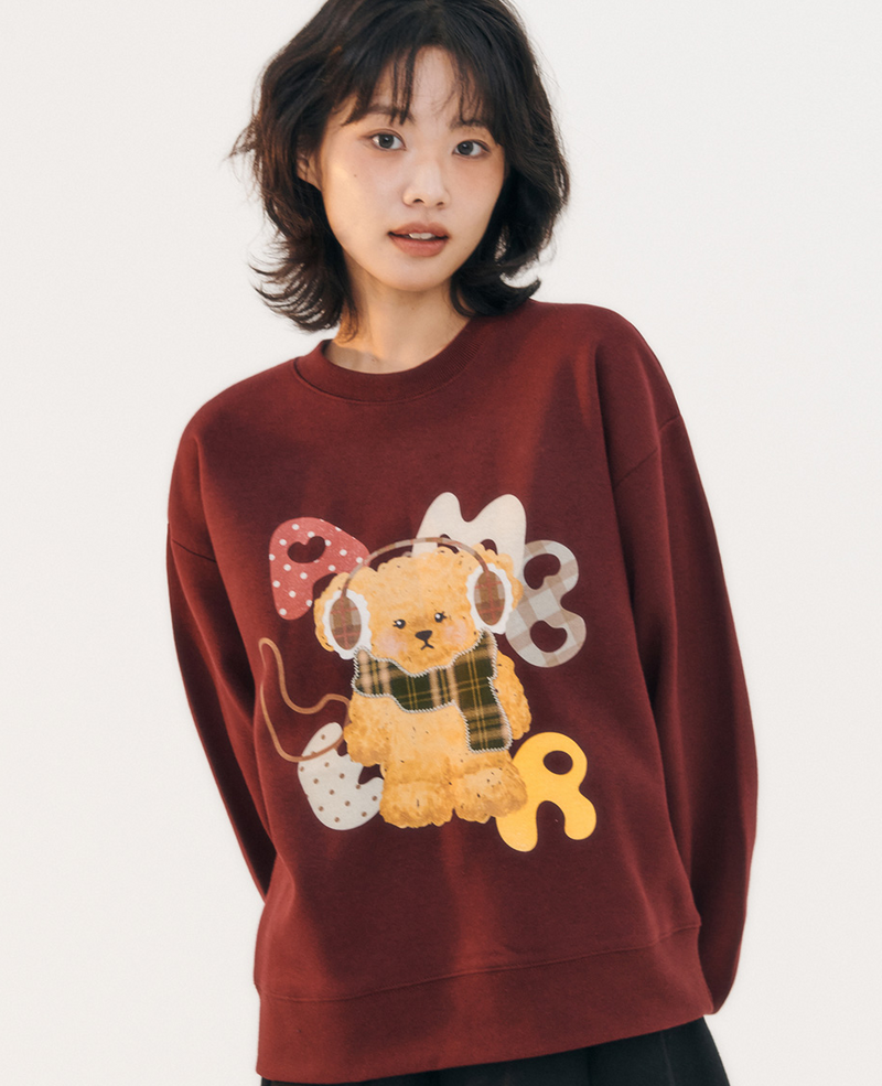 Winter Puppy Sweatshirt Burgundy