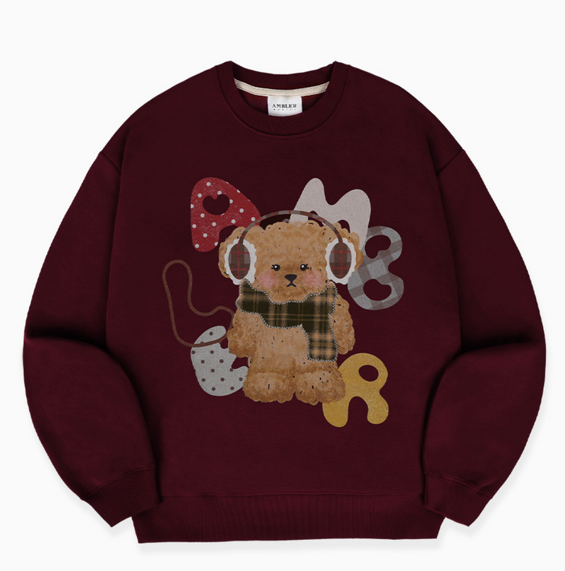 Winter Puppy Sweatshirt Burgundy