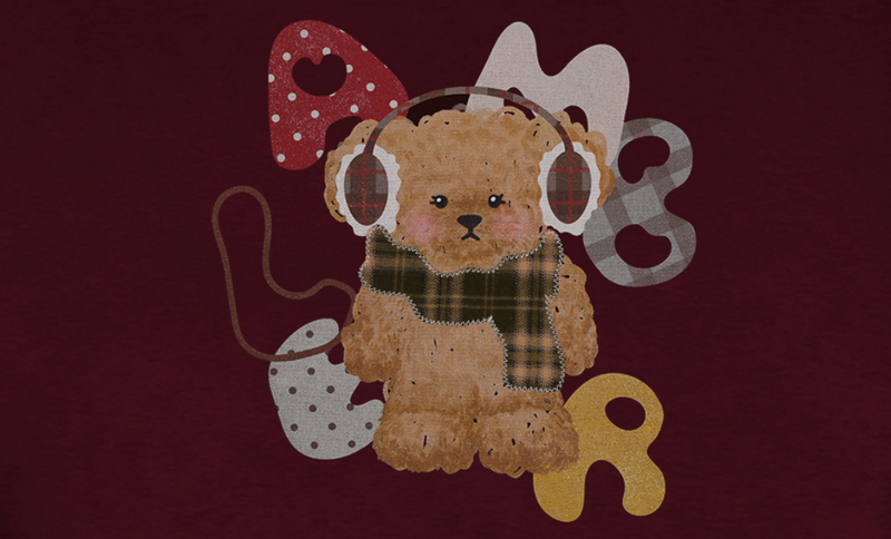 Winter Puppy Sweatshirt Burgundy