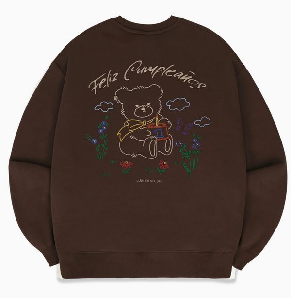 Happy Birthday Sweatshirt Brown