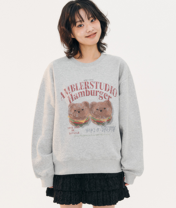 Buger Bear Sweatshirt Melange Grey