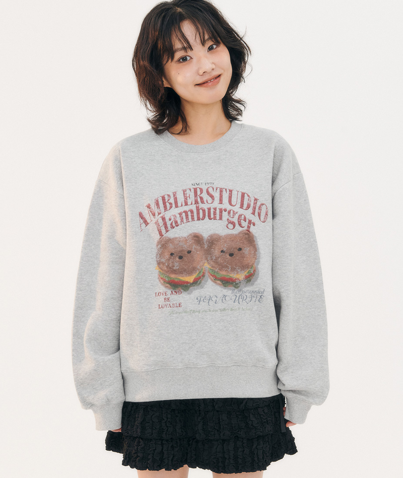 Buger Bear Sweatshirt Melange Grey