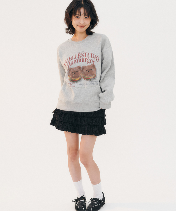 Buger Bear Sweatshirt Melange Grey