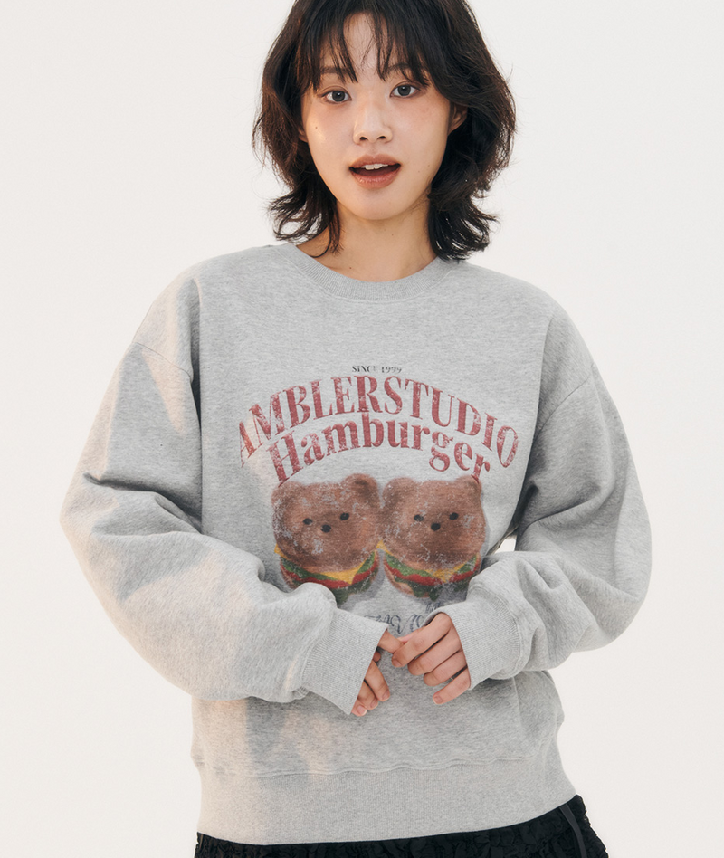 Buger Bear Sweatshirt Melange Grey