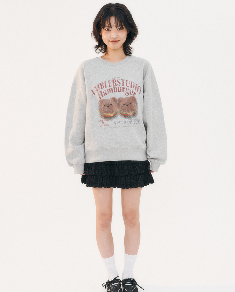 Buger Bear Sweatshirt Melange Grey