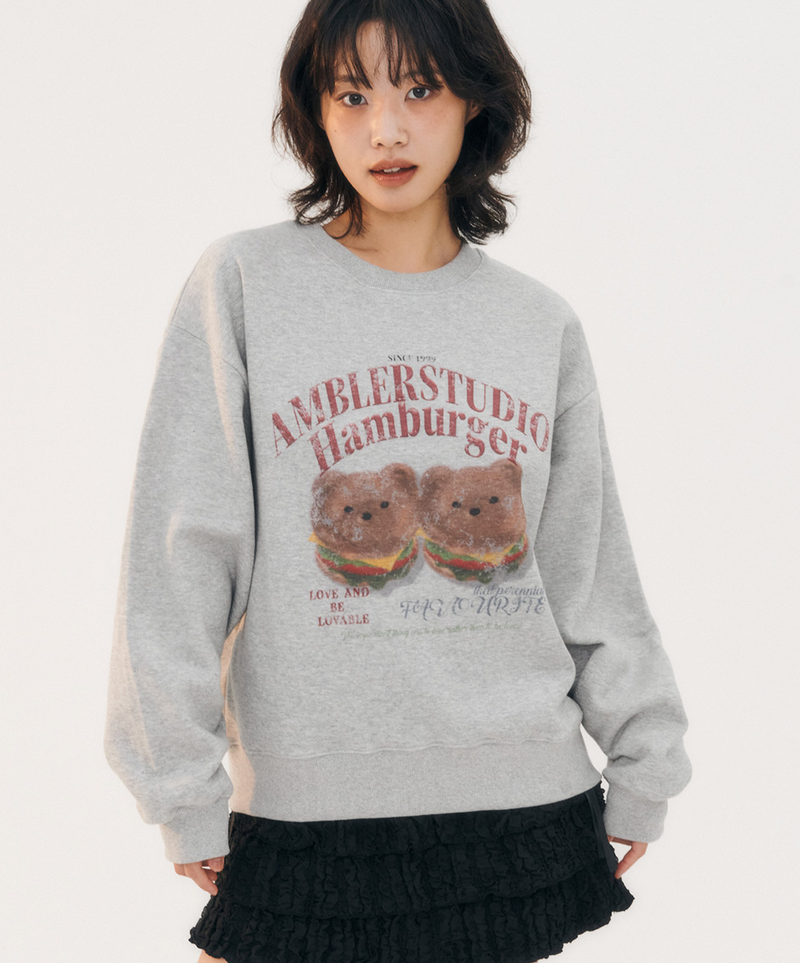 Buger Bear Sweatshirt Melange Grey