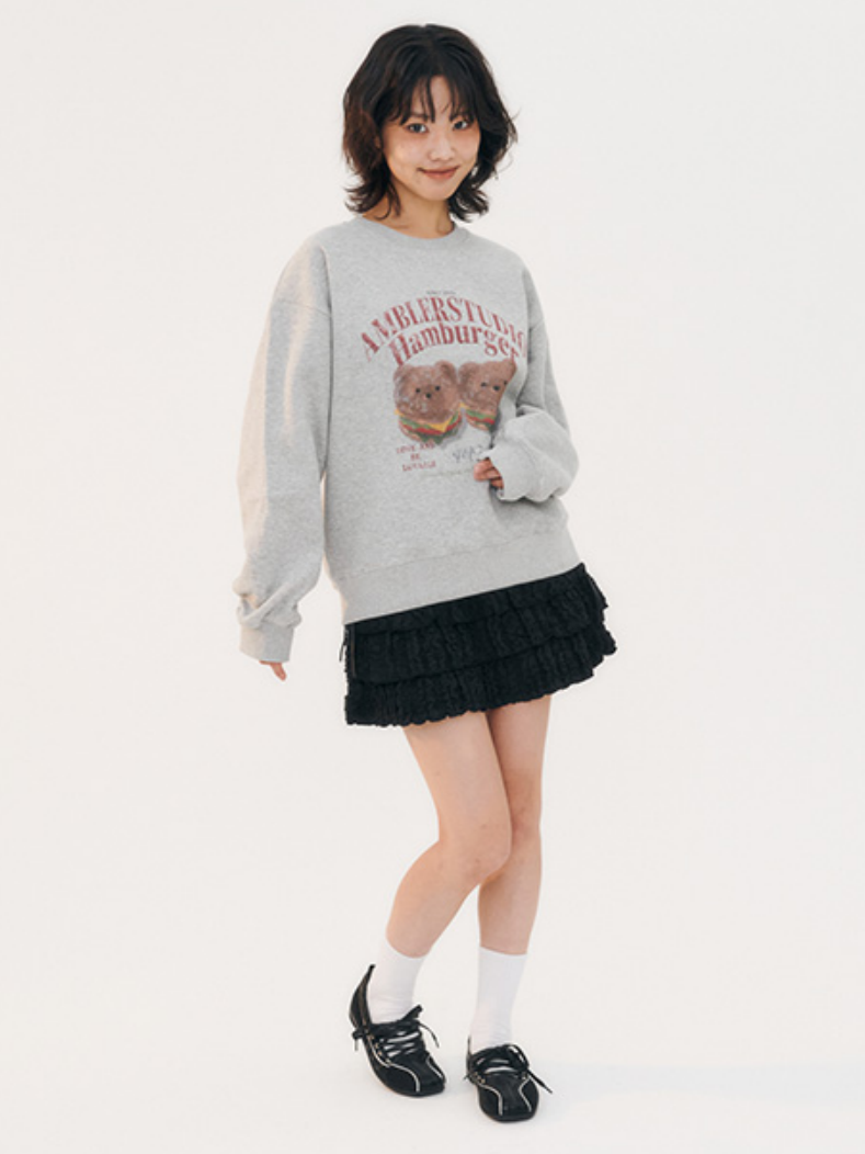 Buger Bear Sweatshirt Melange Grey