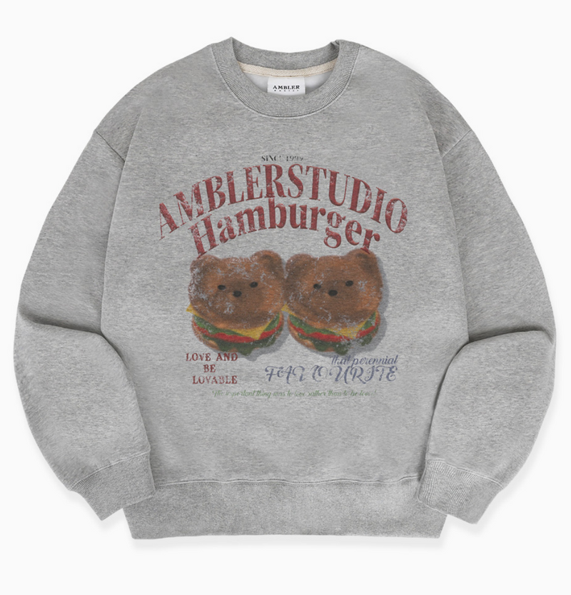 Buger Bear Sweatshirt Melange Grey