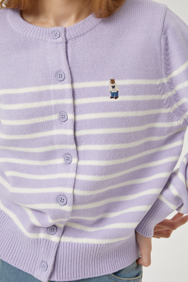Steve R-neck Cardigan Purple