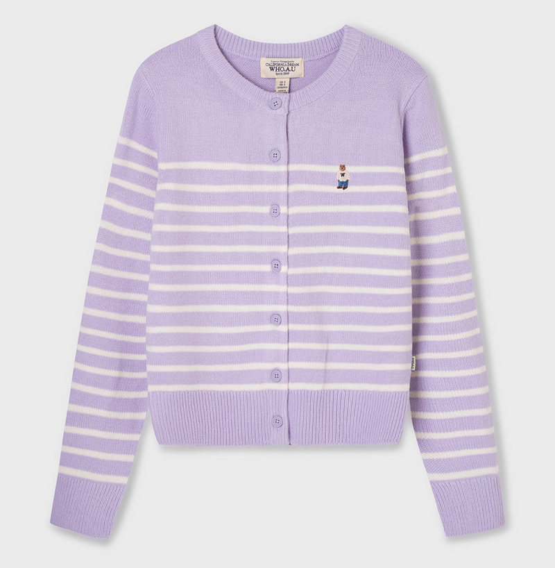 Steve R-neck Cardigan Purple