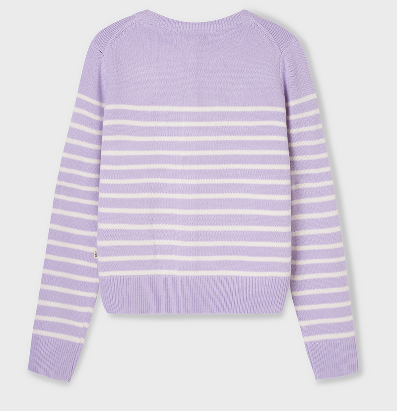 Steve R-neck Cardigan Purple
