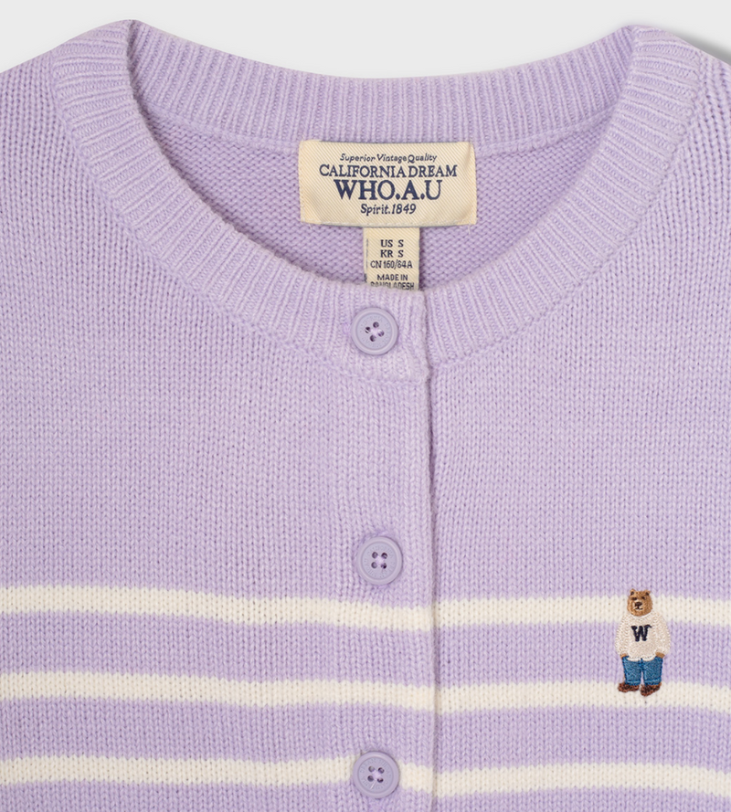 Steve R-neck Cardigan Purple