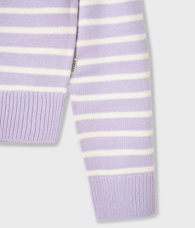 Steve R-neck Cardigan Purple