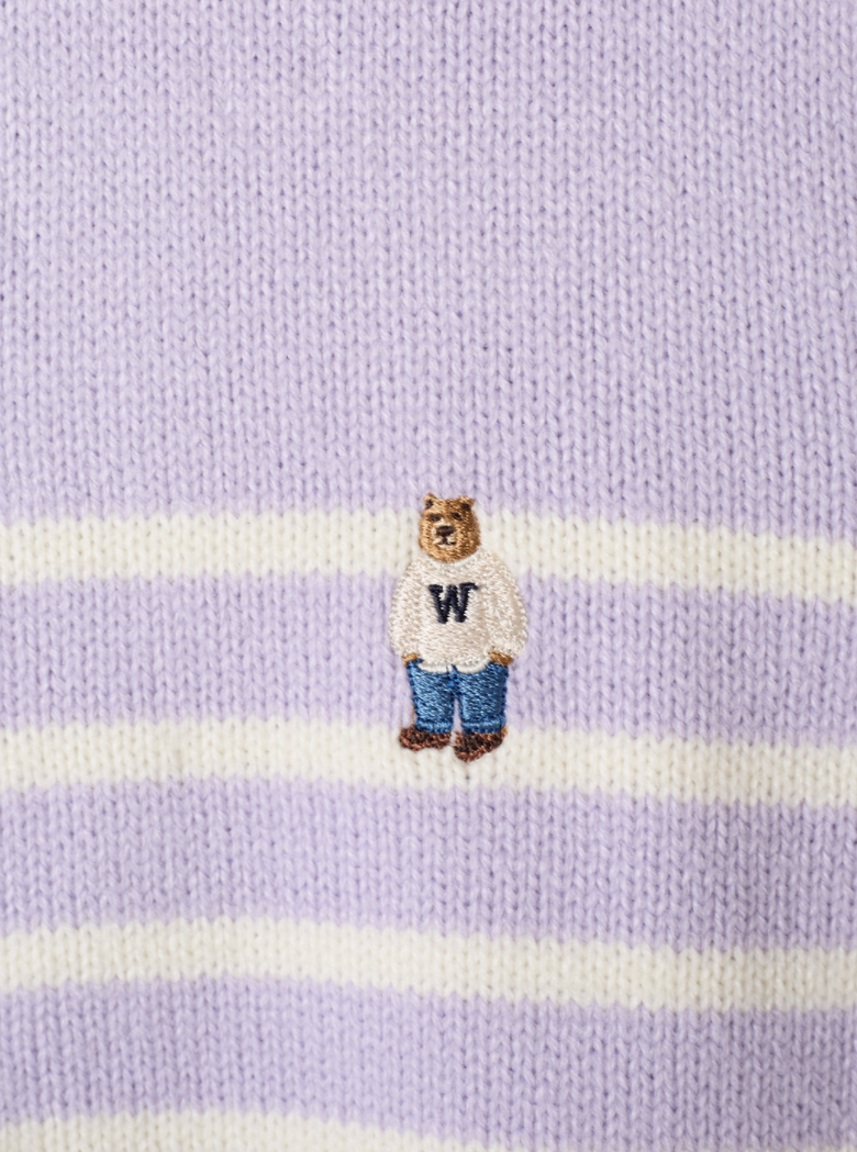 Steve R-neck Cardigan Purple