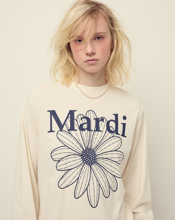 T-shirt Long Sleeve Flowermardi Cream Navy