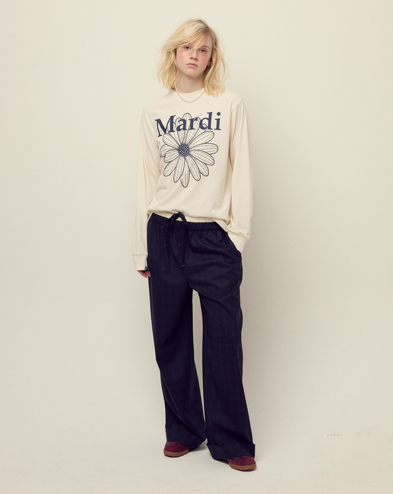 T-shirt Long Sleeve Flowermardi Cream Navy