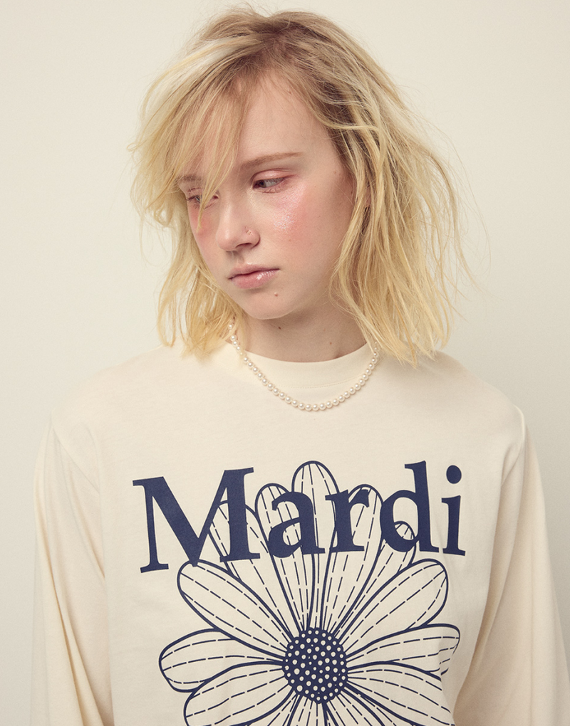 T-shirt Long Sleeve Flowermardi Cream Navy